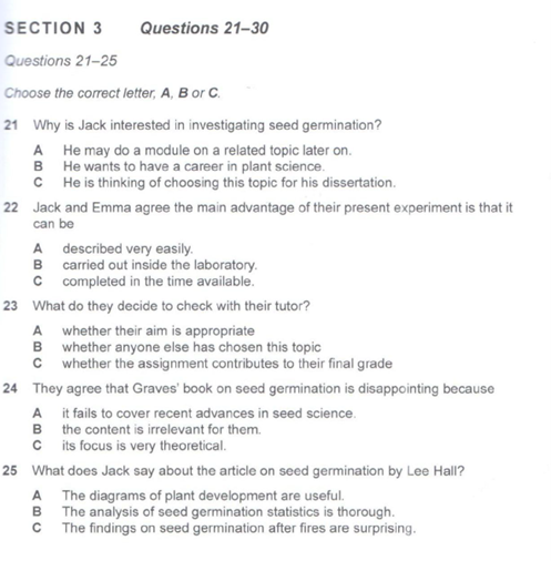 Listening sample section 3